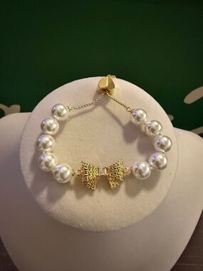 kate spade Pearl Bracelet with Gold Bow Accent